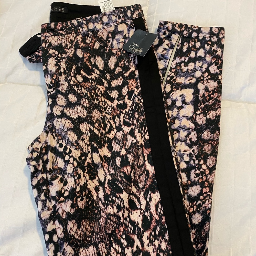 Zara Snakeskin Skinny Pants- BNWT - Picture 2 of 5